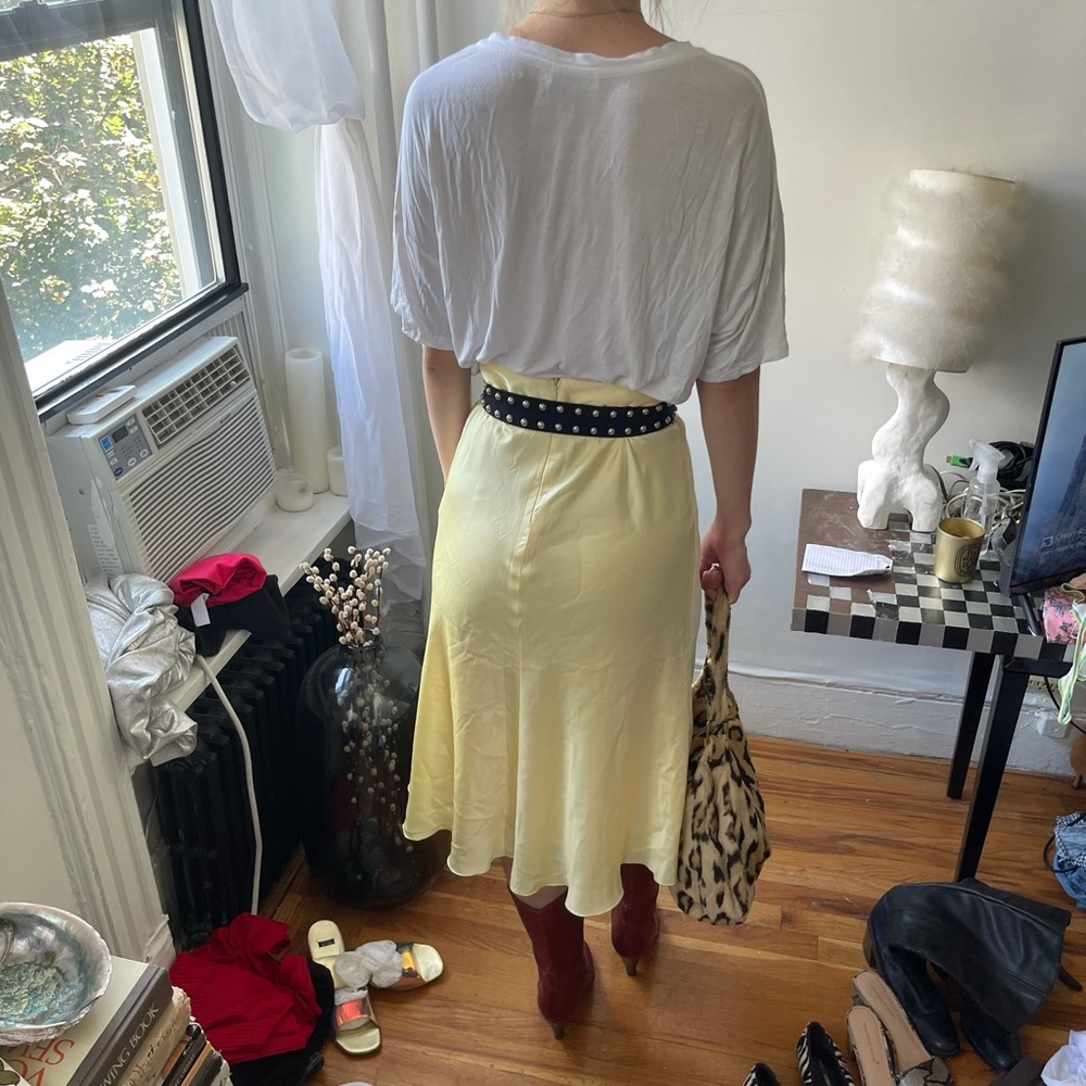 Amour Vert Plain White Oversized Scoop Neck Short Sleeve Tee Shirt Small (XS-M) - Picture 11 of 16